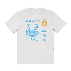 Argentina National Team Vive La Fete Women's Impressions Icons T-Shirt White - FIFA World CUP