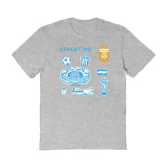 Argentina National Team Vive La Fete Women's Impressions Icons T-Shirt Gray - FIFA World CUP