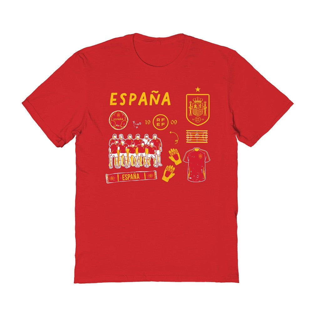 Spain National Team Vive La Fete Women's Impressions Icons T-Shirt Red - FIFA World CUP
