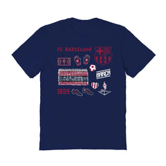 Barcelona Vive La Fete Women's Impressions Icons T-Shirt Navy - FIFA World CUP