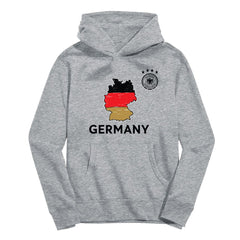 Germany National Team Vive La Fete Youth Map Style Hoodie Gray - FIFA World CUP