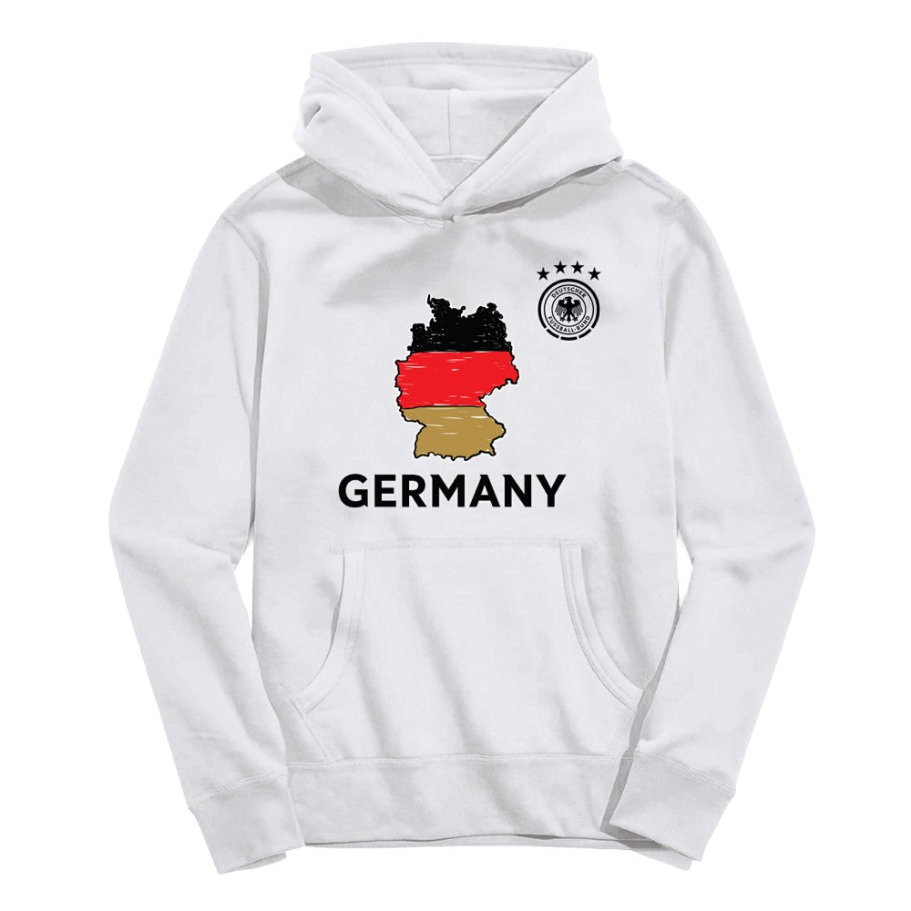 Germany National Team Vive La Fete Youth Map Style Hoodie White - FIFA World CUP