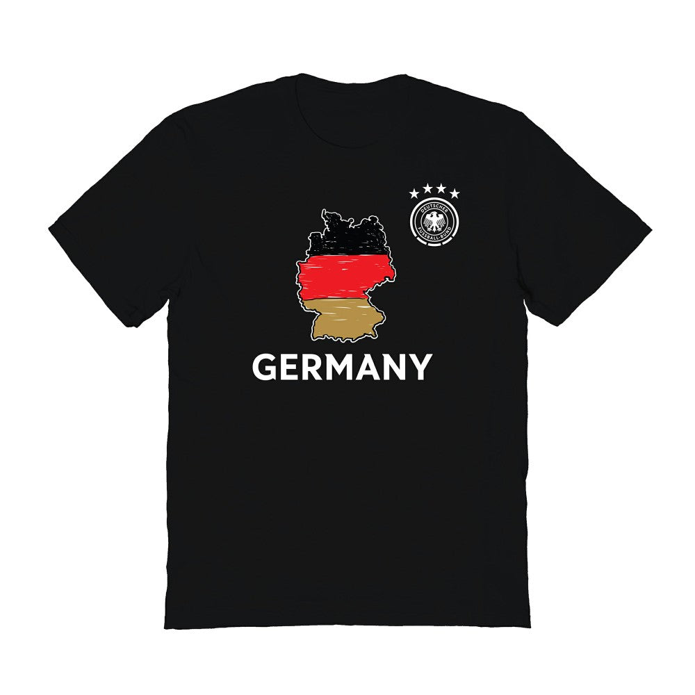 Germany National Team Vive La Fete Youth Map Style T-Shirt Black - FIFA World CUP