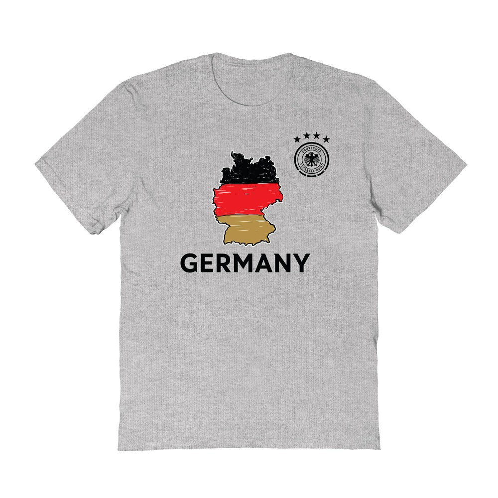 Germany National Team Vive La Fete Adult Map Style T-Shirt Gray - FIFA World CUP