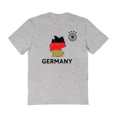 Germany National Team Vive La Fete Adult Map Style T-Shirt Gray - FIFA World CUP