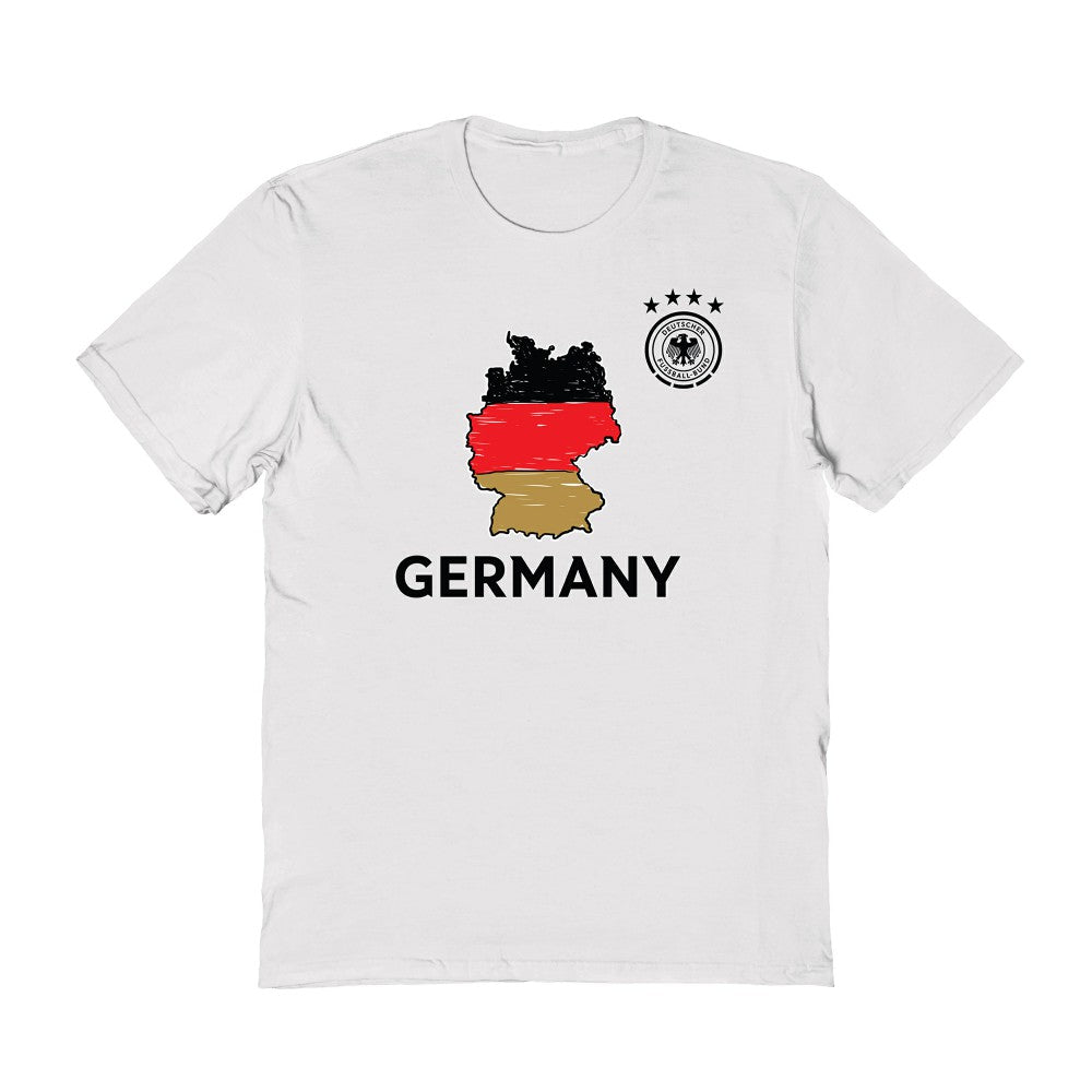 Germany National Team Vive La Fete Adult Map Style T-Shirt White - FIFA World CUP
