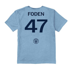 Phil Foden Manchester City Vive La Fete Youth Player Name & Number Color Badge T-Shirt Light Blue - FIFA World CUP