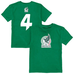 Edson Álvarez Mexico National Team Vive La Fete Youth Player Name & Number Color Badge T-Shirt Green - FIFA World CUP