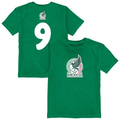 Raúl Jiménez Mexico National Team Vive La Fete Youth Player Name & Number Color Badge T-Shirt Green - FIFA World CUP