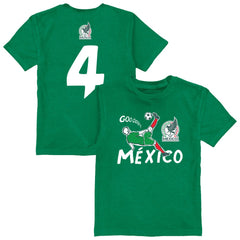 Edson Álvarez Mexico National Team Vive La Fete Youth Player Name & Number Chilena Style T-Shirt Green - FIFA World CUP