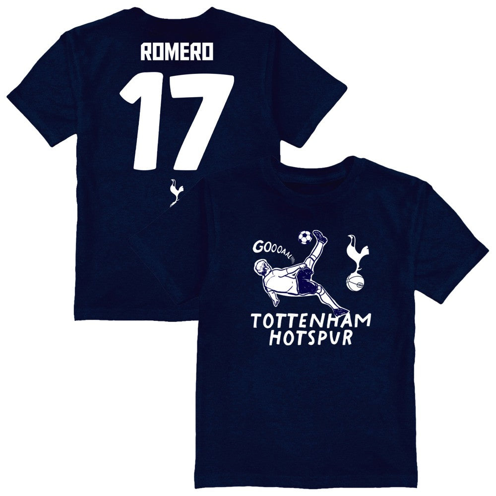 Cristian Romero Tottenham Hotspur Vive La Fete Youth Player Name & Number Chilena Style T-Shirt Navy - FIFA World CUP