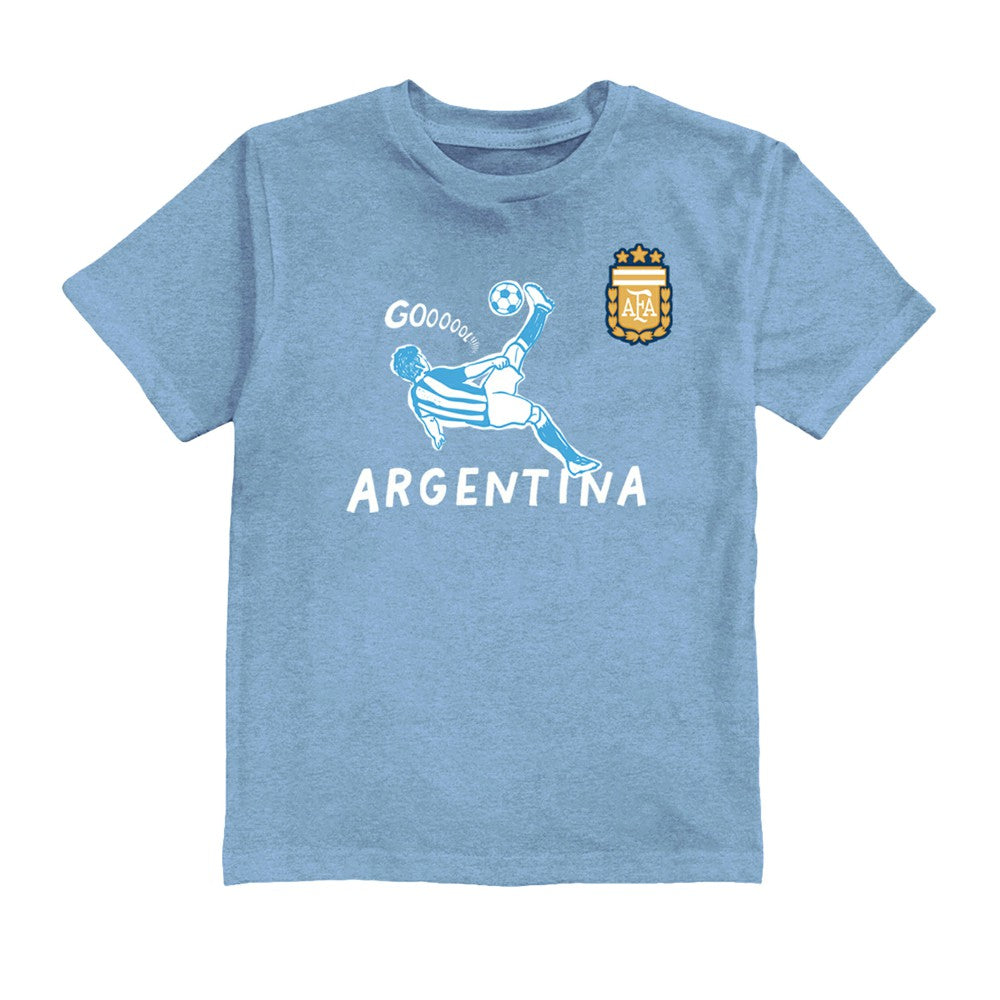 Lionel Messi Argentina National Team Vive La Fete Youth Player Name & Number Chilena Style T-Shirt Light Blue - FIFA World CUP
