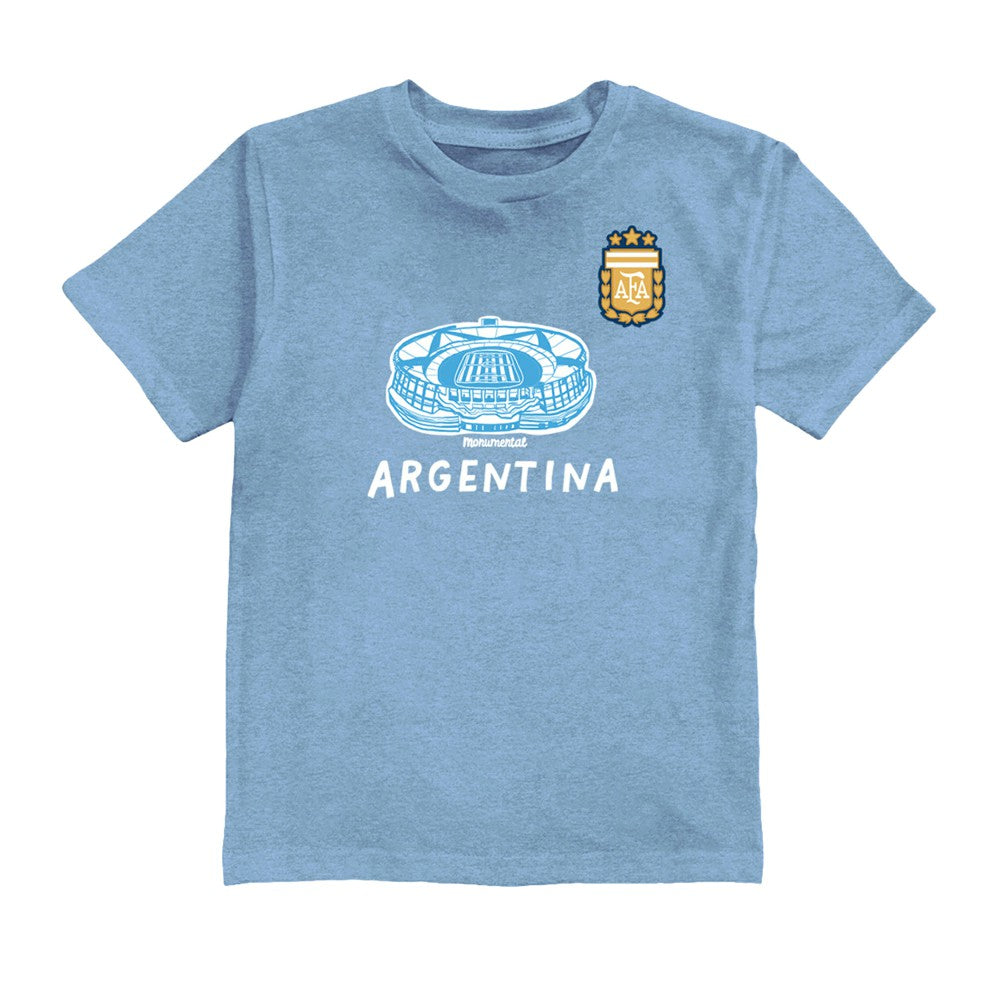 Julián Álvarez Argentina National Team Vive La Fete Youth Player Name & Number Stadium Style T-Shirt Light Blue - FIFA World CUP