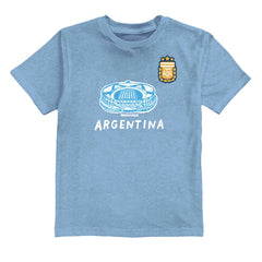 Lionel Messi Argentina National Team Vive La Fete Youth Player Name & Number Stadium Style T-Shirt Light Blue - FIFA World CUP