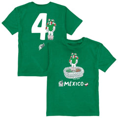 Edson Álvarez Mexico National Team Vive La Fete Youth Player Name & Number Stadium Style T-Shirt Green - FIFA World CUP