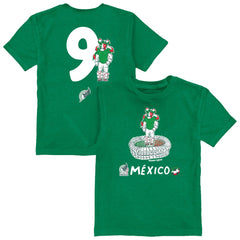 Raúl Jiménez Mexico National Team Vive La Fete Youth Player Name & Number Stadium Style T-Shirt Green - FIFA World CUP