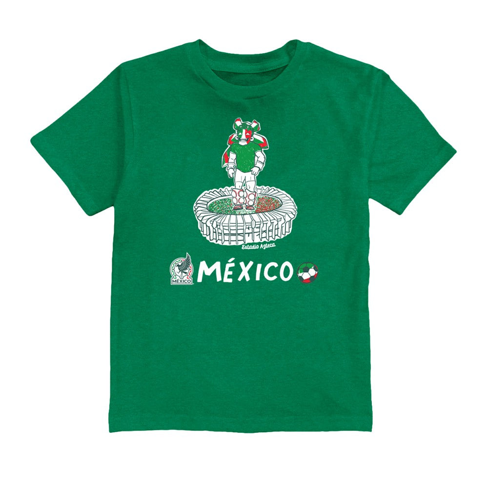 Raúl Jiménez Mexico National Team Vive La Fete Youth Player Name & Number Stadium Style T-Shirt Green - FIFA World CUP