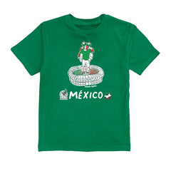 Raúl Jiménez Mexico National Team Vive La Fete Youth Player Name & Number Stadium Style T-Shirt Green - FIFA World CUP