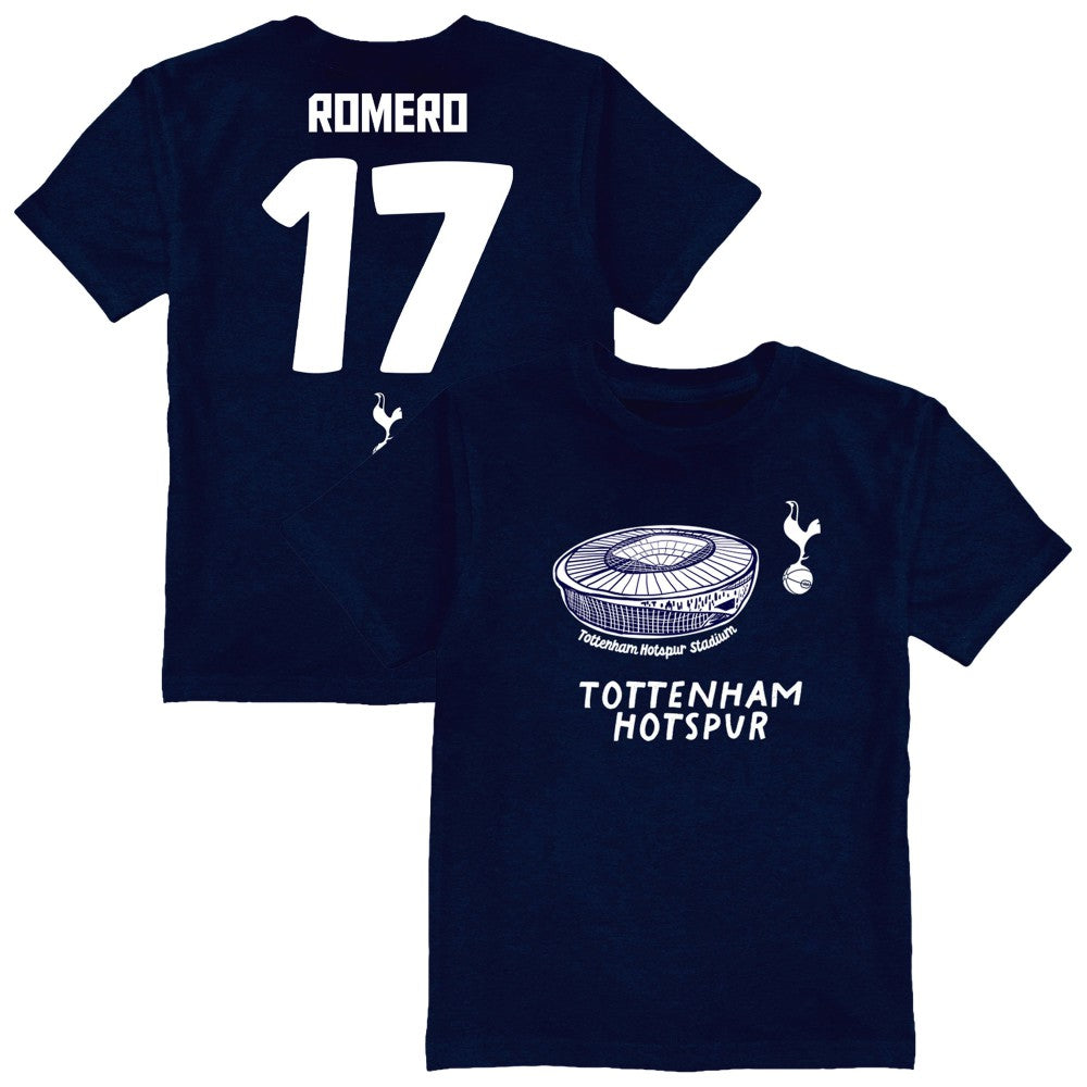Cristian Romero Tottenham Hotspur Vive La Fete Youth Player Name & Number Stadium Style T-Shirt Navy - FIFA World CUP