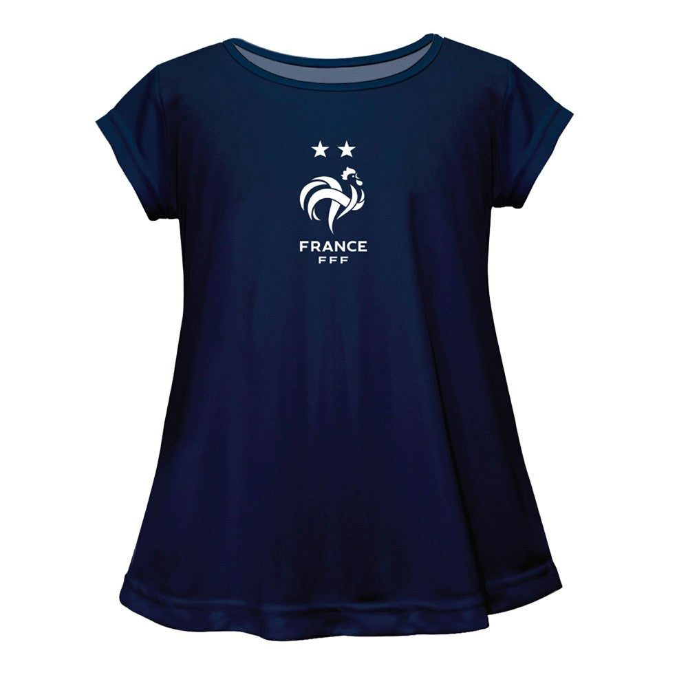 France National Team Vive La Fete Girls Youth Color Badge A-Line Top Navy - FIFA World CUP