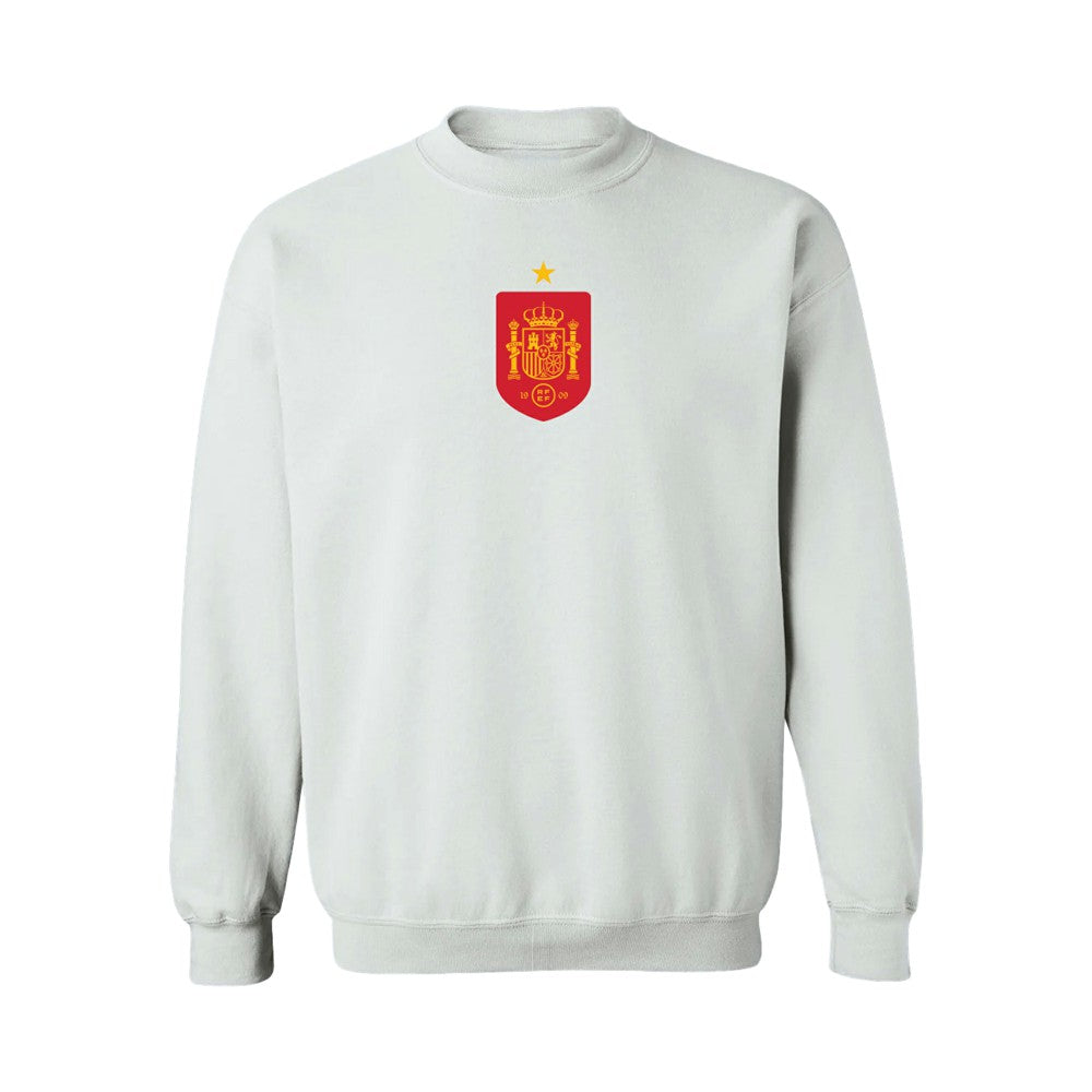 Spain National Team Vive La Fete Women's Color Badge Sweatshirt White - FIFA World CUP