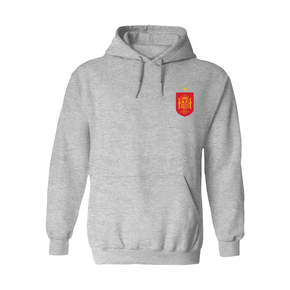 Spain National Team Vive La Fete Women's Color Badge Fleece Hoodie Gray - FIFA World CUP