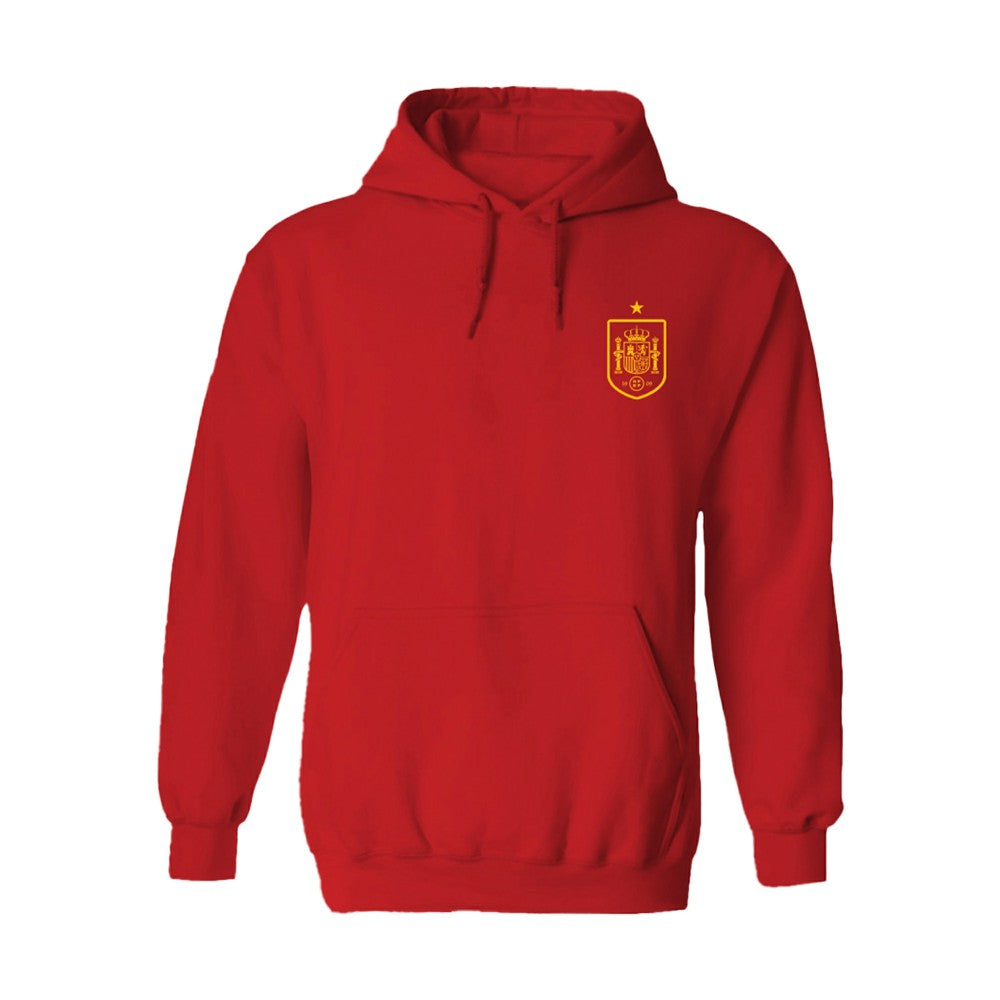 Spain National Team Vive La Fete Women's Color Badge Fleece Hoodie Red - FIFA World CUP