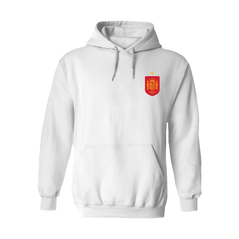 Spain National Team Vive La Fete Women's Color Badge Fleece Hoodie White - FIFA World CUP