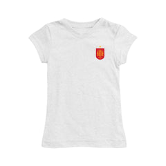 Spain National Team Vive La Fete Girls Youth Impressions Artwork Fitted T-Shirt White - FIFA World CUP