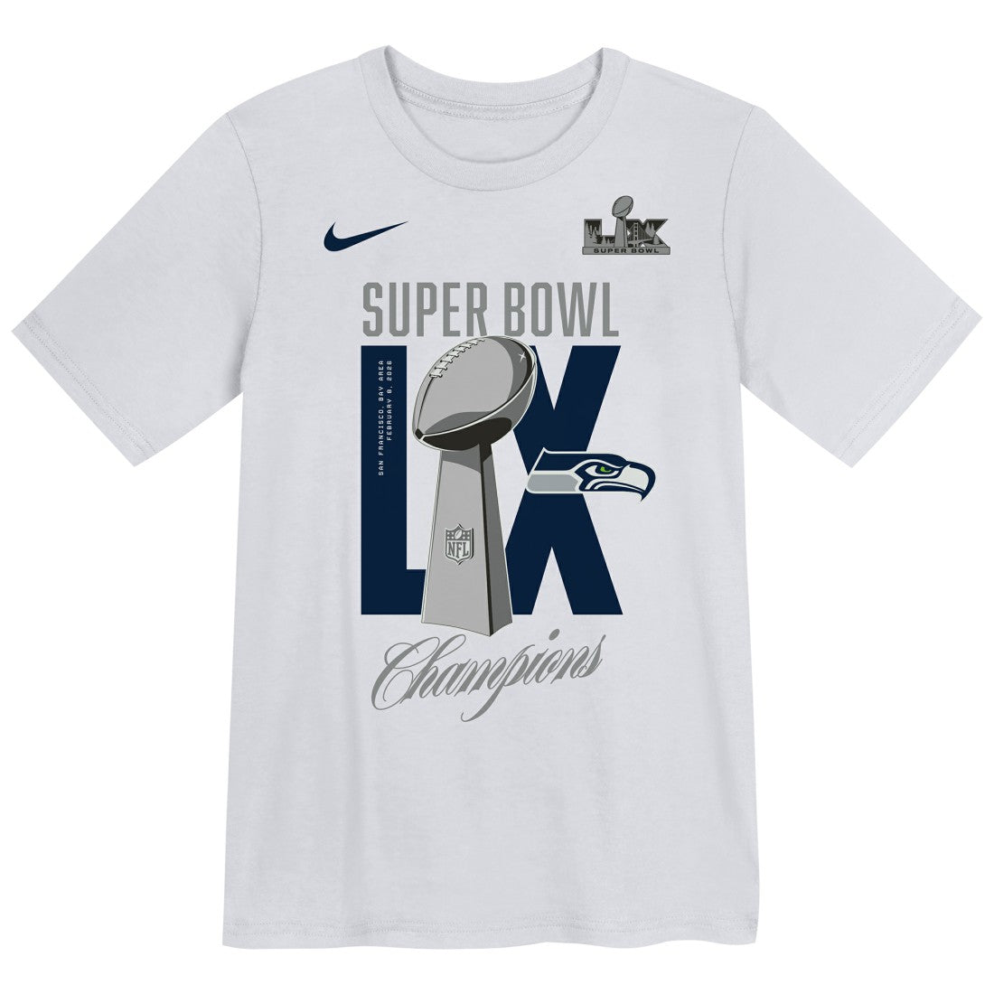 Seattle Seahawks Preschool Super Bowl LX Champions Heavy Chill T-Shirt White | Nike for Sale