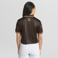 San Diego Padres WEAR by Erin Andrews Women's Cropped Polo - MLB