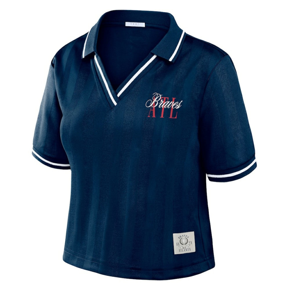 Atlanta Braves WEAR by Erin Andrews Women's Cropped Polo - MLB