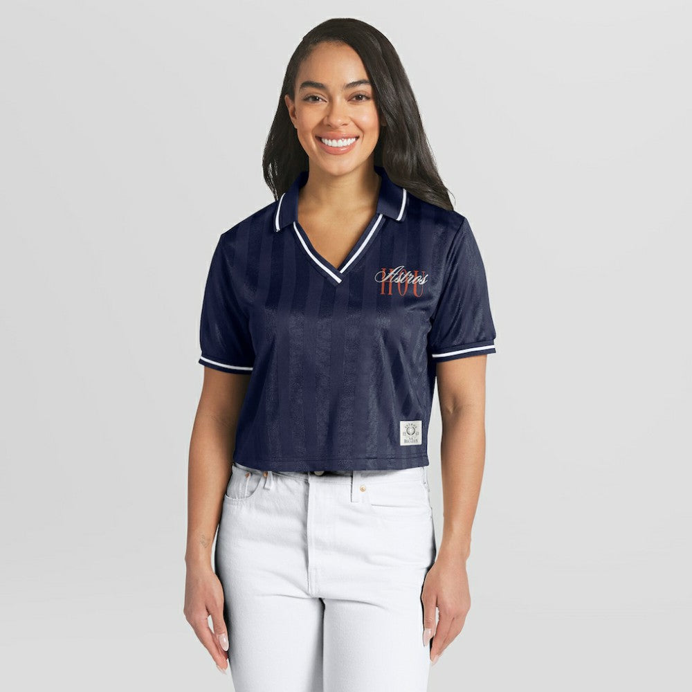 Houston Astros WEAR by Erin Andrews Women's Cropped Polo - MLB
