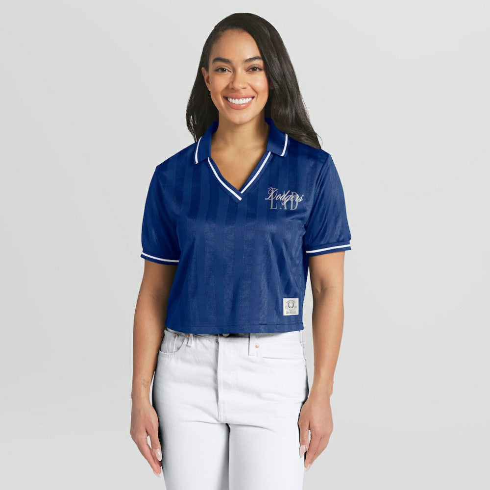 Los Angeles Dodgers WEAR by Erin Andrews Women's Cropped Polo - MLB