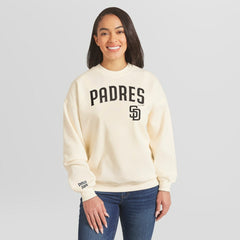 San Diego Padres WEAR by Erin Andrews Women's Heavyweight Crew Neck Sweatshirt - MLB