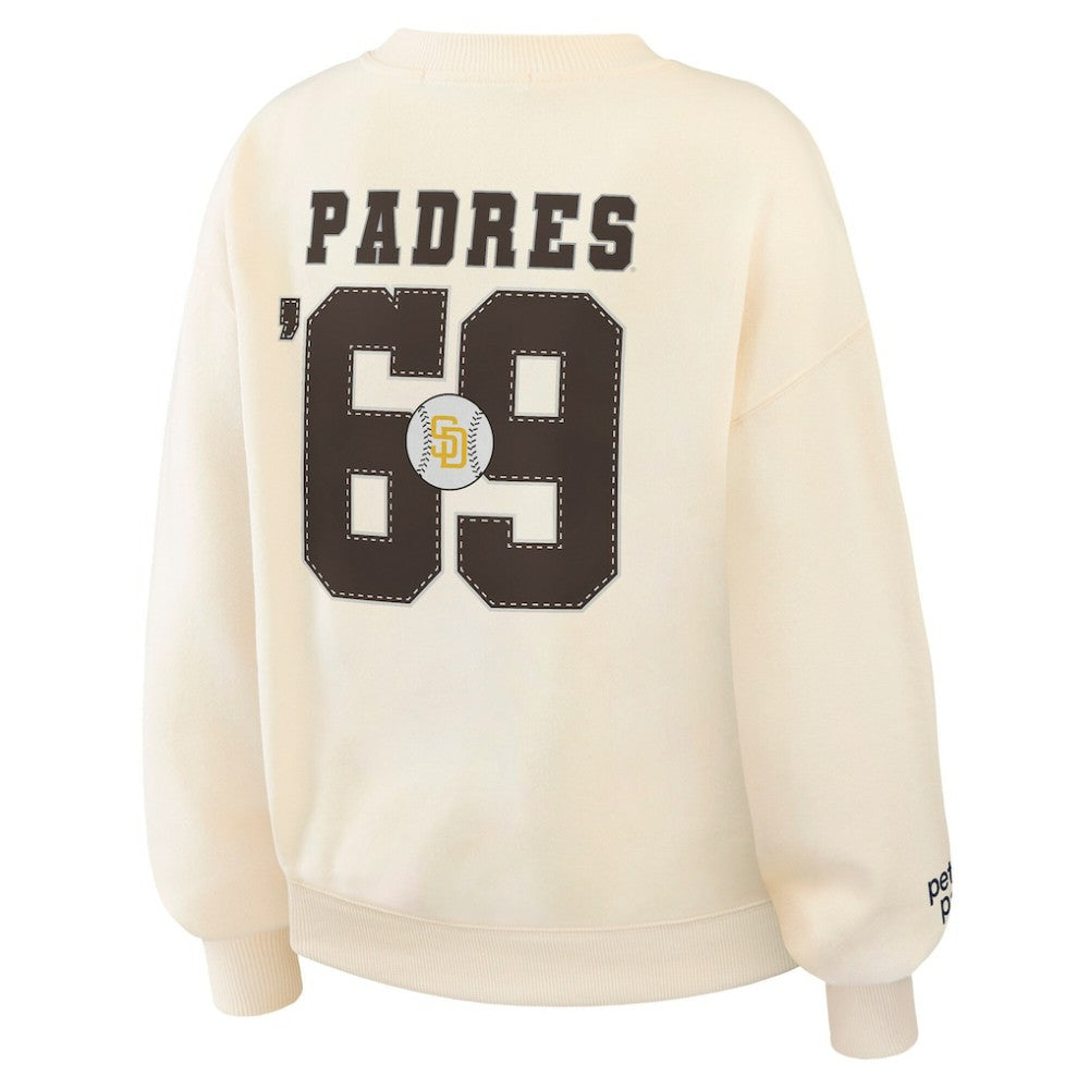 San Diego Padres WEAR by Erin Andrews Women's Heavyweight Crew Neck Sweatshirt - MLB