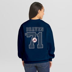 Atlanta Braves WEAR by Erin Andrews Women's Heavyweight Crew Neck Sweatshirt - MLB
