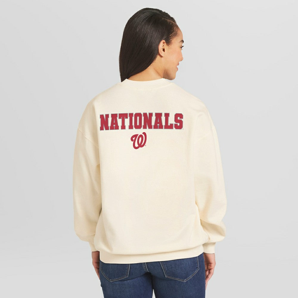 Washington Nationals WEAR by Erin Andrews Women's Heavyweight Crew Neck Sweatshirt - MLB