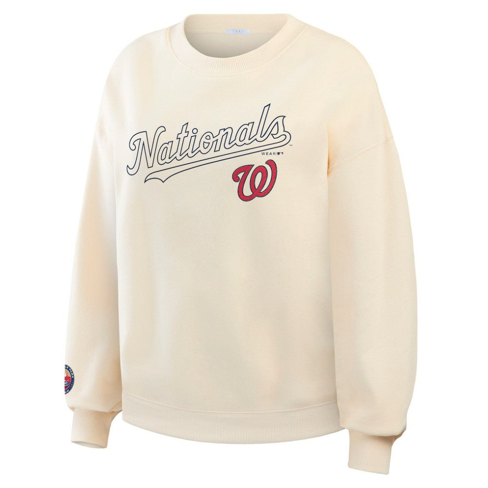 Washington Nationals WEAR by Erin Andrews Women's Heavyweight Crew Neck Sweatshirt - MLB