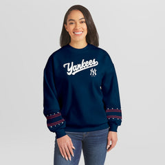 New York Yankees WEAR by Erin Andrews Women's Americana Heavyweight Fleece Sweatshirt - MLB