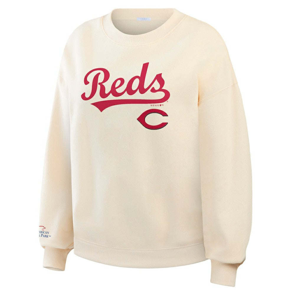 Cincinnati Reds WEAR by Erin Andrews Women's Heavyweight Crew Neck Sweatshirt - MLB