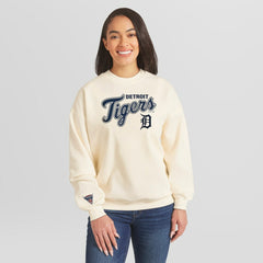 Detroit Tigers WEAR by Erin Andrews Women's Heavyweight Crew Neck Sweatshirt - MLB