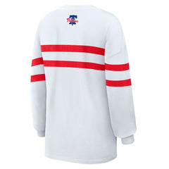 Philadelphia Phillies WEAR by Erin Andrews Women's Oversized Long Sleeve Striped T-Shirt - MLB