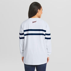 Detroit Tigers WEAR by Erin Andrews Women's Oversized Long Sleeve Striped T-Shirt - MLB