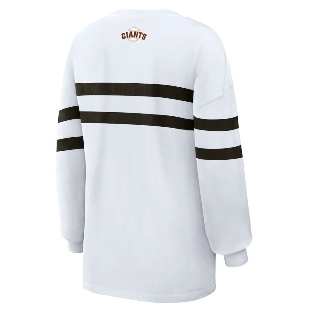 San Francisco Giants WEAR by Erin Andrews Women's Oversized Long Sleeve Striped T-Shirt - MLB