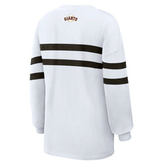 San Francisco Giants WEAR by Erin Andrews Women's Oversized Long Sleeve Striped T-Shirt - MLB