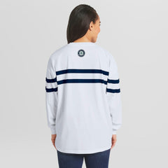 Seattle Mariners WEAR by Erin Andrews Women's Oversized Long Sleeve Striped T-Shirt - MLB
