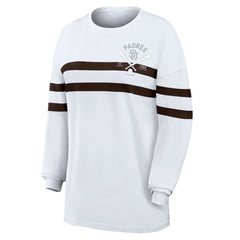 San Diego Padres WEAR by Erin Andrews Women's Oversized Long Sleeve Striped T-Shirt - MLB