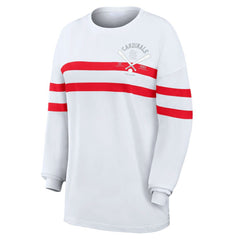 St. Louis Cardinals WEAR by Erin Andrews Women's Oversized Long Sleeve Striped T-Shirt - MLB