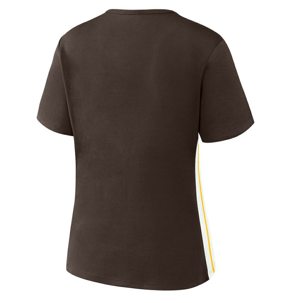 San Diego Padres WEAR by Erin Andrews Women's Notch Neck Cropped T-Shirt - MLB